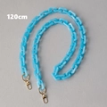Sky blue marble acrylic replacement chain 120cm with golden metal lobster clasps - 120cm / Blue