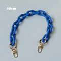 Detail view of 40cm blue matte resin chain with gold metal buckles for bags - U-Shape Blue-40CM