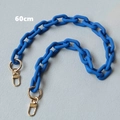 Detailed 60cm blue matte acrylic chain strap with gold metal lobster clasps for bags - U-Shape Blue-60CM