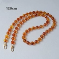 Correa de cuentas acrílicas ámbar para bolsos y móviles con cierres dorados 120cm - Ámbar (120cm)