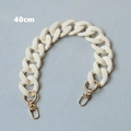 Detail of 40cm cream resin bag chain strap with gold metal spring buckles - Geometric Beige-40CM