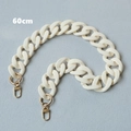 60cm cream white resin chain strap for handbags with gold clasps shown in detail - Geometric Beige-60CM