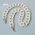 Detail view of 80cm cream matte resin chain strap with gold lobster clasps - Geometric Beige-80CM