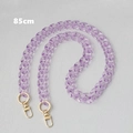 Detail of 85cm purple translucent acrylic link chain with golden metal lobster clasps - 85cm / Purple