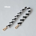 Detailed 44cm black and white pearl chain strap with gold lobster clasps for bags - Black and White-44CM