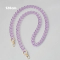 Detailed view of 120cm purple acrylic chain with gold alloy lobster clasps for bags - 120cm / Purple