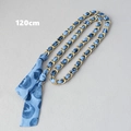 Tracolla da 120cm in seta blu intrecciata con catena dorata per borse moda - Cerchi Schizzo Blu Chiaro (3)