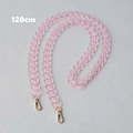 Pink transparent acrylic fishbone chain strap 120cm with golden lobster clasps - 120cm / Pink