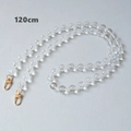 Transparent acrylic bead chain strap with gold lobster clasps 120cm length for bags - Clear (120cm)