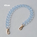 Detail of 45cm light blue translucent acrylic fishbone chain with gold metal hooks - 45cm / Aqua