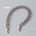 Close-up of 45cm translucent grey acrylic resin chain links with golden lobster clasps - 45cm / Gray