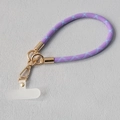 Détail de la dragonne de téléphone tressée violette et bleue avec fermoir en métal doré - Violet Bleu Épaissi (Style 9)