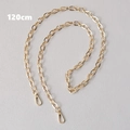 Dettaglio tracolla a catena in metallo dorato da 120 cm con moschettoni per borse - Catena a O in Filo Quadrato-120CM