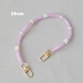 36cm acrylic bag strap with marble purple tube beads and gold lobster clasps - Purple-36cm