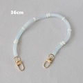 Close-up of a 36cm blue acrylic marble bead chain with gold metal lobster clasps - Blue-36cm