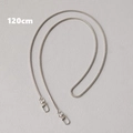 Silver woven metal chain strap 120cm length with double lobster clasps for handbags - Silver Snake Chain-120CM