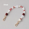 Correa de 37cm con cuentas acrílicas rojas y blancas y cierres dorados para bolsos - 37cm / Rojo Blanco