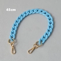 Detail of 45cm light blue acrylic chain strap with gold clasps for handbags - Sky Blue-45CM