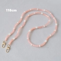 Detalle de la cadena de cuentas de acrílico rosa y blanco de 118 cm con cierres de langosta - Naranja-118cm