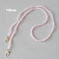 Detalle de la cadena de cuentas de acrílico rosa de 118 cm con mosquetones dorados - Rosa-118cm