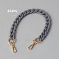 Detail of 45cm dark grey matte acrylic chain strap with gold metal hooks for handbags - Song Blue-45CM