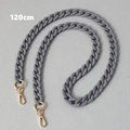 Detail of 120cm dark grey matte acrylic chain with gold metal clasps for bags and phones - Song Blue-120CM