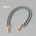 Detailed view of 45cm matte sage green acrylic bag strap chain with gold metal lobster clasps - Moonlight Gray-45CM