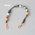 Detail of 40cm colorful acrylic beaded chain strap with golden lobster clasps for bags - Multicolor (40cm)