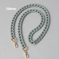 Detailed 120cm acrylic purse chain strap with golden lobster clasps in light grey green - Moonlight Gray-120CM