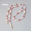 Close-up of 120cm acrylic candy-colored beaded strap with gold metal lobster clasps - Red-120CM