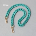 Detailed macro view of 85cm teal acrylic chain strap with gold metal lobster clasps - Turquoise Green-85CM