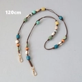 Detail of 120cm acrylic bead strap with colorful cylindrical beads and gold lobster clasps - Multi-120cm