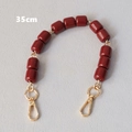 Detalle de cadena de bolso de 35cm con cuentas rojo oscuro y cierres dorados - Rojo Oscuro (Estilo 1)