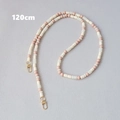 Pink and white acrylic beaded strap 120cm with golden spring buckles for phone or bags - Skin Pink-120CM