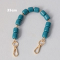 Detalle de la correa para bolso de 35 cm con cuentas azul lago y ganchos dorados giratorios - Azul Lago (Estilo 2)