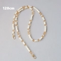 Detail of 120cm acrylic beaded strap with brown beads and golden metal lobster clasps - Transparent Apricot-120CM