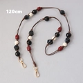Detail of 120cm beaded shoulder strap with colorful acrylic beads and golden lobster clasps - Black-120CM