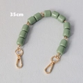 Detalle de correa de bolso con cuentas de resina verde de 35cm y ganchos dorados - Verde Hierba (Estilo 3)