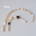 Cadena de bolso de 65 cm con perlas retro y cuentas geométricas de acrílico detalladas - 65cm