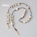 Detail of 120cm acrylic bead strap with marble texture and gold lobster clasps - Beige-120CM