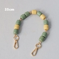 Detalle de cadena de bolso de resina verde y amarilla de 35cm con cierres dorados - Contraste Amarillo y Verde (Estilo 4)