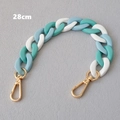 Detail of 28cm fishbone acrylic phone chain with blue and white resin links - White/Light Blue/Cyan Patchwork (Style-10)