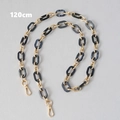 120cm black marble resin and gold metal link chain strap for bags with lobster clasps - 120cm / Black