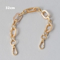 32cm acrylic resin and gold metal link chain strap featuring lobster clasps for handbags - 32cm / Apricot