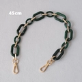 Detail of 45cm dark green marble resin and gold metal chain strap with lobster clasps - Green 45CM