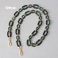 Detail of 120cm chain strap with green marbled resin links and gold metal rings - Green 120cm