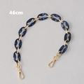 Detail of 46cm acrylic resin chunky chain with blue marble rings and gold lobster clasps - 46cm / Blue