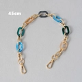 Detail of 45cm acrylic and gold metal chain strap with colorful resin links and lobster clasps - 45cm / Color Block