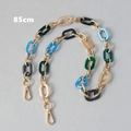 Detail view of 85cm colorful acrylic and gold metal chain with lobster clasps - 85cm / Color Block