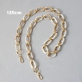 Detail of 120cm marble resin chunky bag strap with gold metal links and lobster clasp - 120cm / Beige Gold Mixed